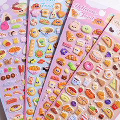 Cute Food Puffy Stickers – Hamburgers, Pizza, Hot Dogs, Donuts, and More