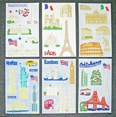 Mrs Grossman Laser Cut ‘Destinations’ 4 x 6 inch Sticker Sheets