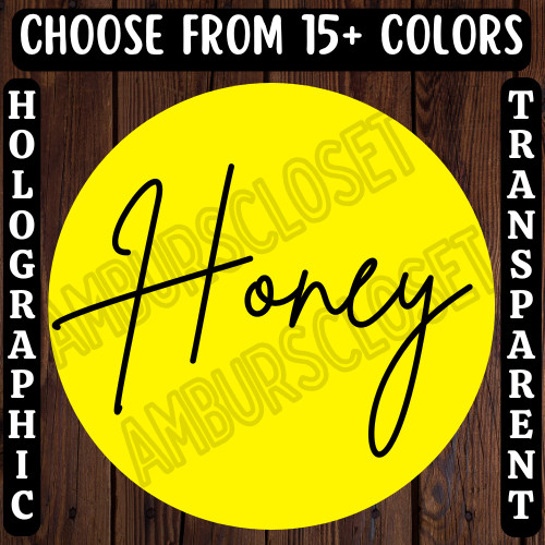 40 PURE HONEY STICKERS 2″ ROUND LABELS SEALS RAW HONEY SCRATCH RESISTANT ORGANIC