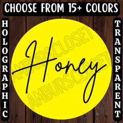 40 PURE HONEY STICKERS 2″ ROUND LABELS SEALS RAW HONEY SCRATCH RESISTANT ORGANIC
