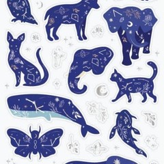 Stickii – Cosmic Animal Stickers – Celestial Animals Sticker Sheet – Scrapbooks