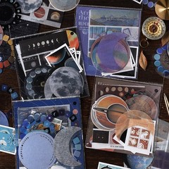 20sheets stickers pack,Arriving the Galaxy, clear and paper stickers