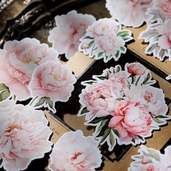 13pcs Pink Floral Paper Card Cutout Cardstock Vintage Junk Journal Ephemera