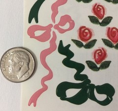 RED ROSYS & RIBBONS Stickers(3″x 4″)Printworks•Bows•Flowers •Garden•Green•/Pink•