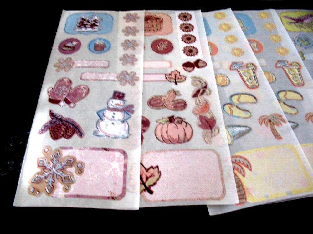 Lot of Stickers, Great Lengths, Summer, Autumn, Winter, Spring, Titles.