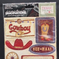 Debbie Mumm Cowboys 5.5″x13″ Die-Cut Sticker Sheet scrapbooking