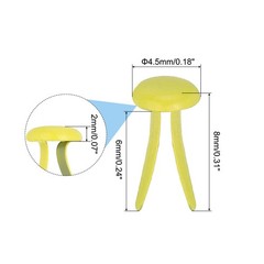 300 PCS Paper Brass Fasteners Split Pins Pastel Mini, Yellow, 4.5 x 8 mm