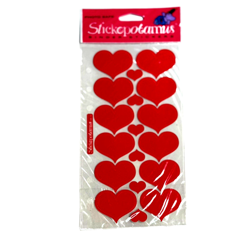 Stickopotamus Double Heart Binder Sticker Sheet Photo Safe Stickers