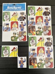 VTG 90s Stickers Lot Airplanes Space Ship Solar System Careers Camp Firetrucks +