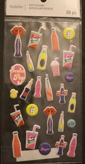 New Recollections scrapbook stickers SODA POP shoppe bottles straws fizz