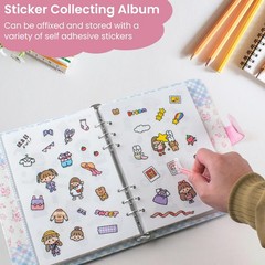 Reusable Sticker Book Collecting,A5 Binder Album Storage Organizer with Blank…