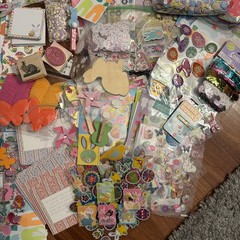 Easter Spring Scrapbooking Crafting Lot Hundreds Stickers Ribbon Misc Tons