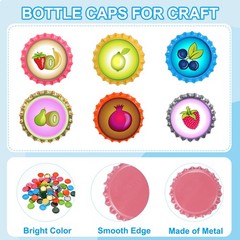 100PCS Bottle Caps for Crafts, Decorative Bottle Cap, Mixed Colors
