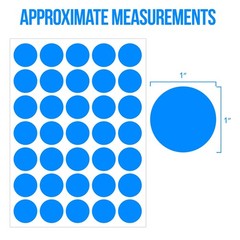 1400 PCS1IN Round Colored Dot Stickers Labels 8 Assorted Colors for Office
