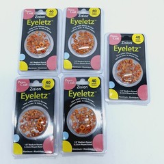 5 New Provo Craft Eyeletz 1/8″ Medium Round Poppy Orange Color