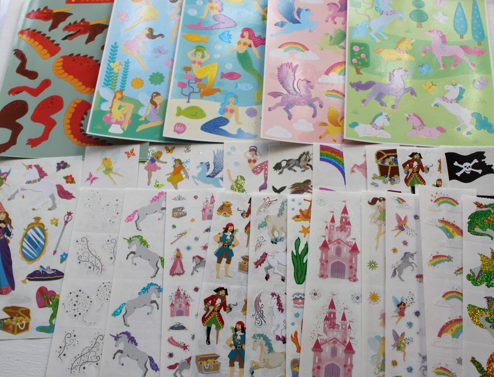 Mrs. Grossman sticker sheet You Choose – Fantasy Rainbow Fairy Princess Pirate