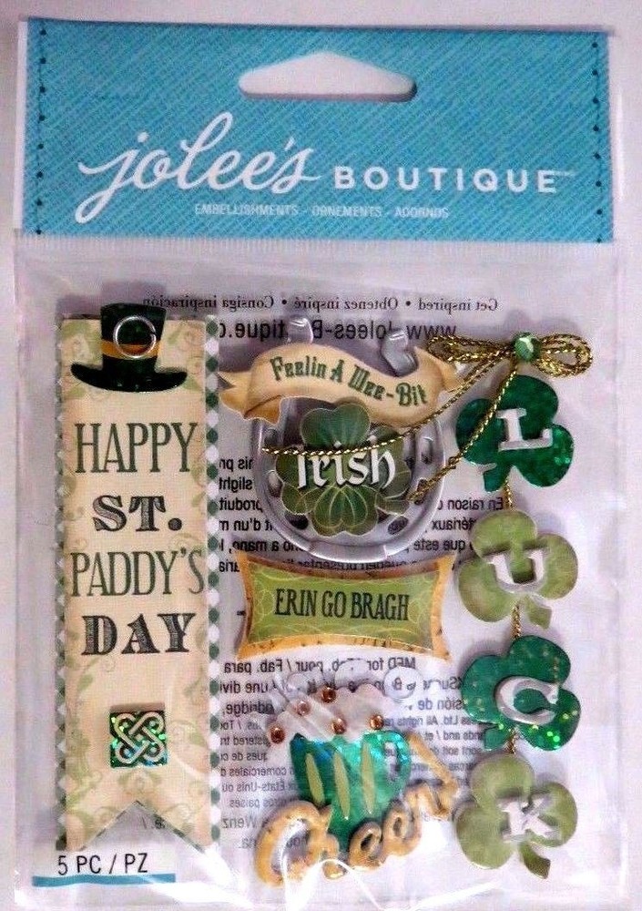 Crafts Stickers Jolees Irish St. Patrick’s Day Lucky Clovers Cheers Beer Mug