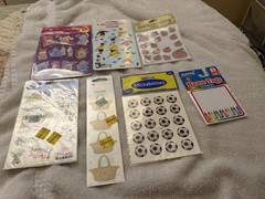 Mixed Lot 113 stickers ,Stencils,craft,￼ art, and office supply