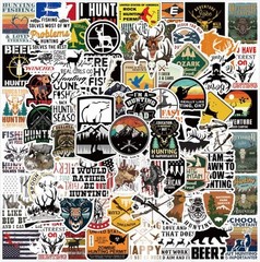 50 PCS Hunting Stickers Outdoor Adventure Wild Travel Stickers Waterproof Vinyl