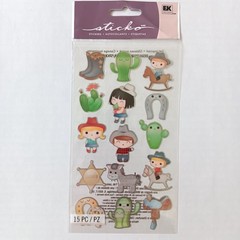 EK Success Sticko Cowboy Cuties Stickers – 15 PC
