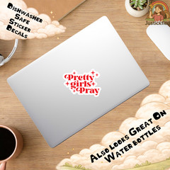 Pretty Girls Pray Sticker, Christian Girly Sticker, Cute Faith Decal, Aesthetic