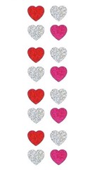 HAMBLY STUDIOS STICKERS PRISMATIC HEARTS PINK RED GREY / SILVER VINTAGE RARE