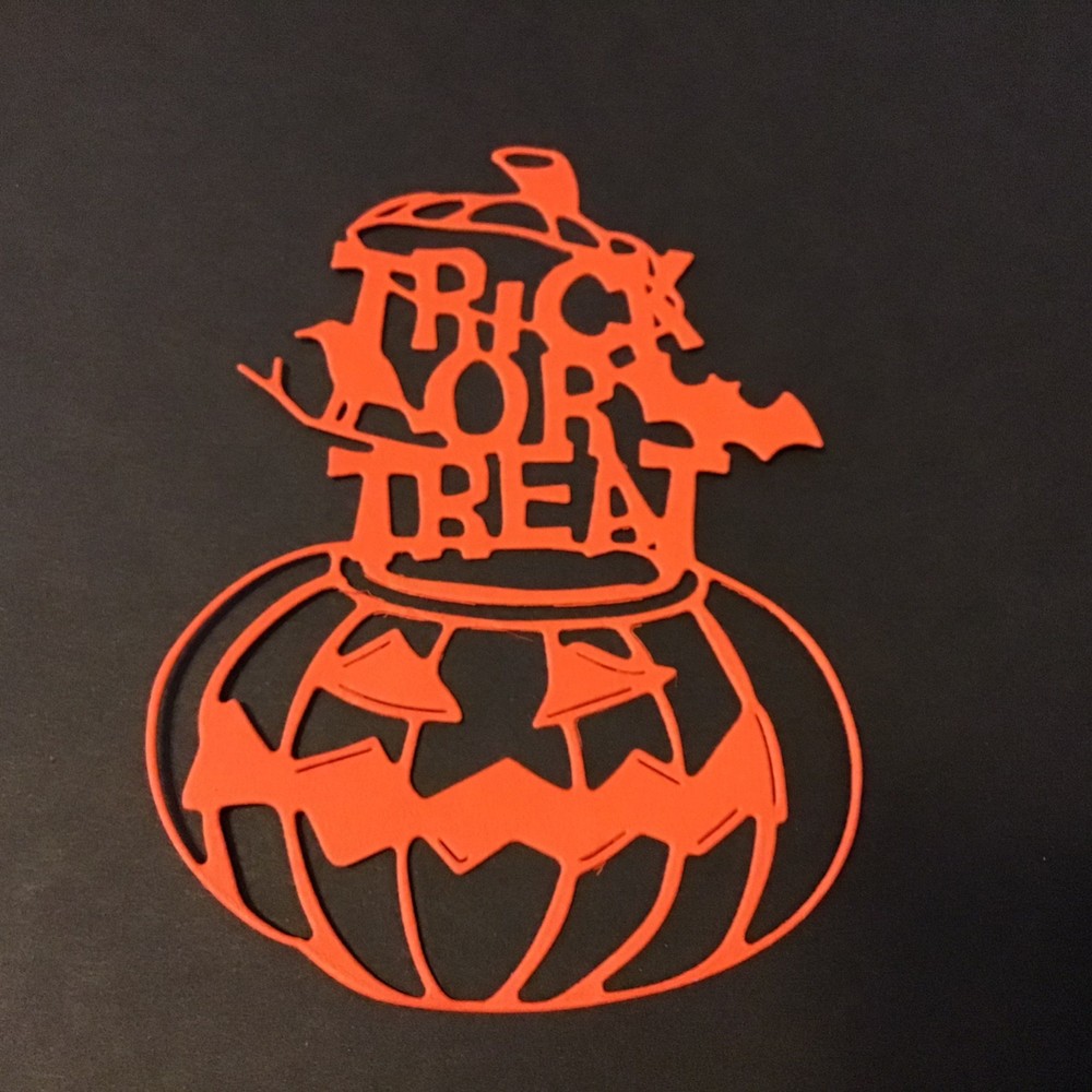Trick or Treat Pumpkin Die Cut Embellishments 6pcs 3-1/2 x 2-5/8 Scrapbook Cards