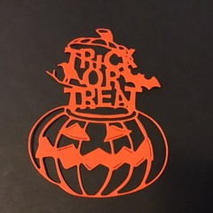 Trick or Treat Pumpkin Die Cut Embellishments 6pcs 3-1/2 x 2-5/8 Scrapbook Cards