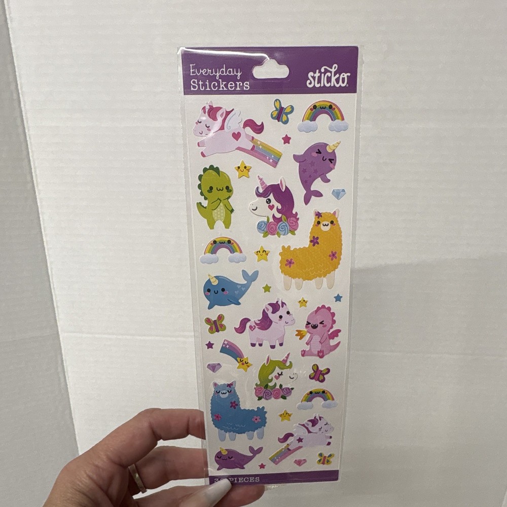 Sticko Everyday Unicorns Stickers, Multicolor, 52-Piece Pack