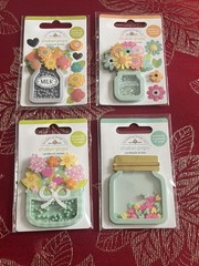 YOU CHOOSE – FLOWERS IN JARS VASES BOUQUET SHAKER-POPS 3D STICKERS – DOODLEBUG