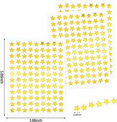 1080 Pcs 10 Sheets Tiny Gold Star Stickers, 0.3″ Diameter Small Reward Stickers