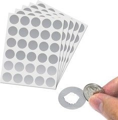 150 Pack, 1″ Scratch Off Stickers Labels, Round Circle – Silver