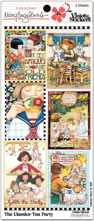 Mary Engelbreit Stickers 2 Sheets Whimsical Classics Tea Party with the Girls