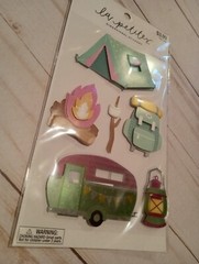 Girly Camping Glamping Dimensional Scrapbook Stickers The Paper Studio