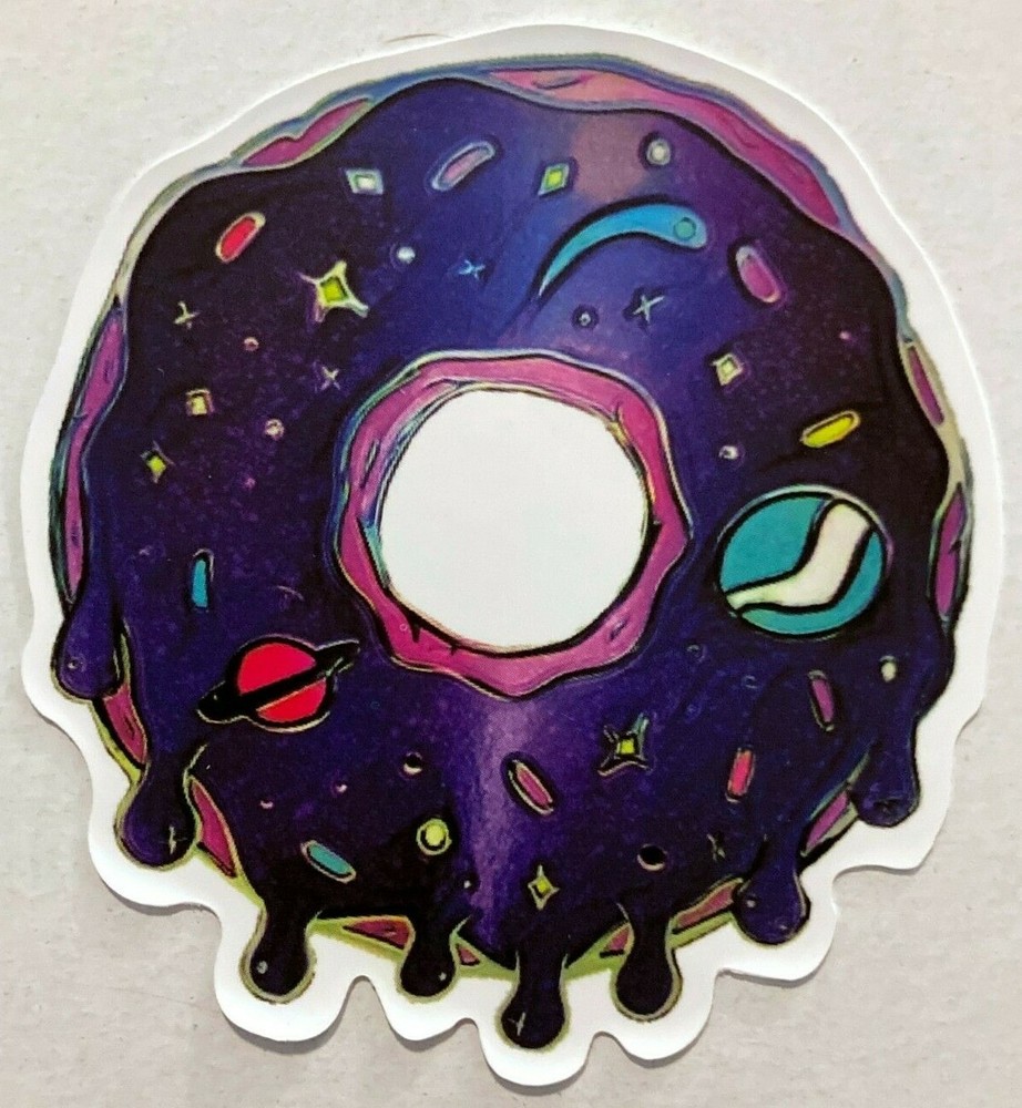 Galaxy Donut / Doughnut Sticker Decal Pink Purple Multi-Color Planet Sprinkles