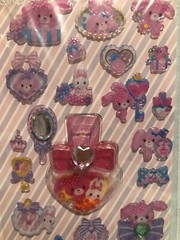 Sanrio Bonbonribbon Rabbit Capsule Puffy Sticker Sheet Scrapbooking Htf Vintage