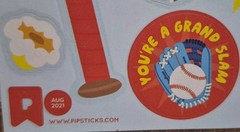 Pipsticks Scratch and Sniff Stickers «Popcorn» Scent, Aug 2021 Baseball Theme