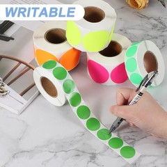 1000pcs Colored Dot Stickers 1″ Color Coding Labels Stickers, Fluorescent Orange