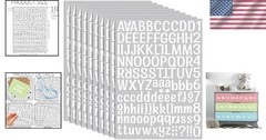 1 Inch Vinyl Letter Stickers – 10 Sheets of Waterproof Art White Labels