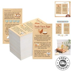 Fresh Farm Eggs Handling Instruction Cards 2 x 3.5» Egg Carton Stamp Bulk La…