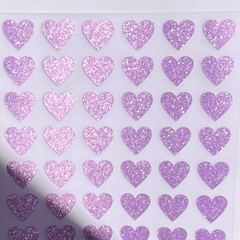 Purple Glitter Heart Stickers! – Choose a Size!
