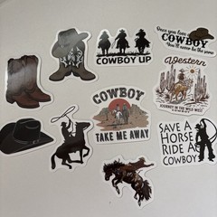 10 STICKERS WESTERN COWBOYS Journal Planner Notebook SCRAPBOOK WSIPDN