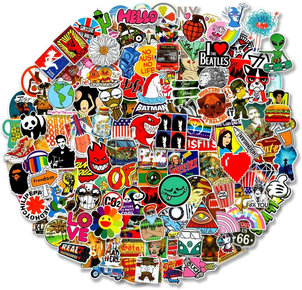 200 pcs Large Cool Random Vinyl Stickers/Decals