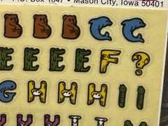 NOS NIP SEALED 80s Decal Specialties Animal Alphabet Letters & Number Stickers