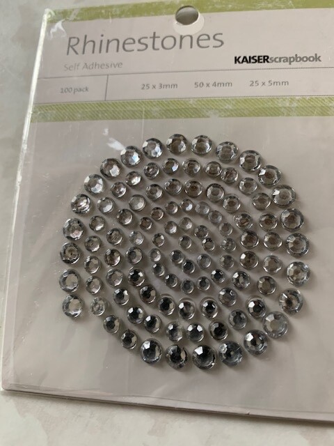 2 PKGS Kaiser Rhinestones Stickers 100 PCS CLEAR 25x3mm, 50x4mm, 25x5mm CLEAR