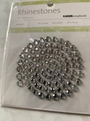 2 PKGS Kaiser Rhinestones Stickers 100 PCS CLEAR 25x3mm, 50x4mm, 25x5mm CLEAR