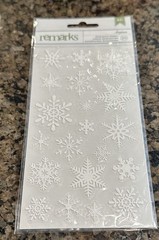 American Crafts Remarks ICEPLUM Dimensional SNOWFLAKE Stickers 20 Pcs Glitter