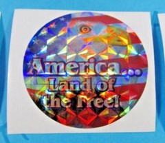 Prismatic Patriot American Flag Round Sticker Mod Lot Of 6