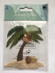 Jolees Tropical PALM TREE Coconuts Beach Ocean Vacation Sea 3D Scrapbook Sticker