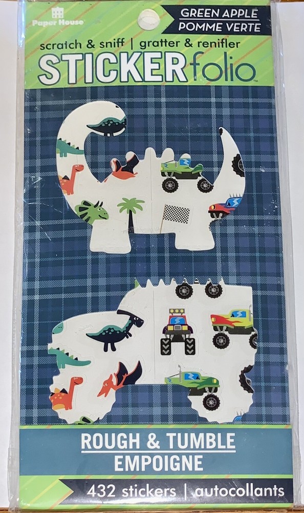Paper House Scratch & Sniff Sticker Folio Rough &Tumble 432 Stickers Green Apple